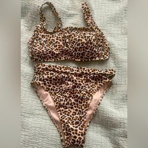 Cute Cheetah Print 2 Piece Bikini